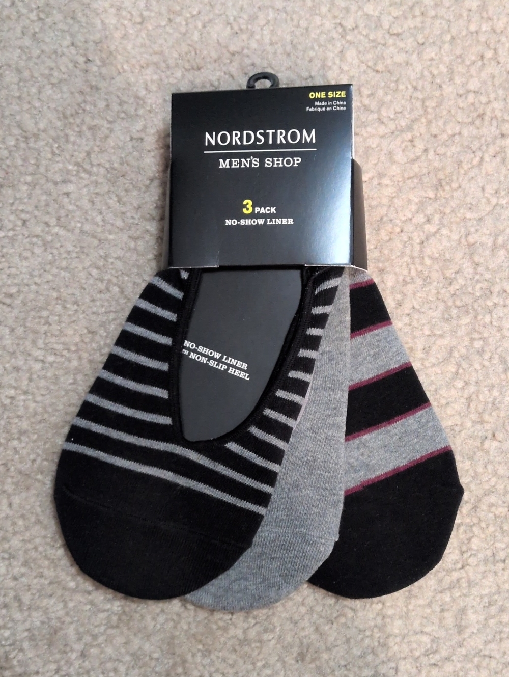 3-Pack Men's No-Show Liner Socks - Black & Gray